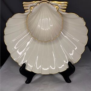 Lenox Cream and Gold Shell Serveware